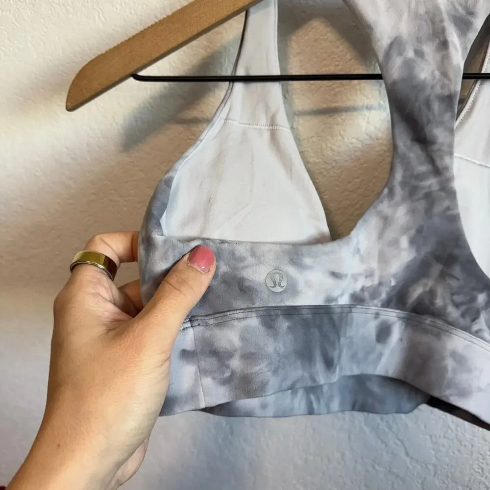 Lululemon Sweet Awakenings Wrap Front Bra Diamond Dye Stargaze Pitch Grey 8